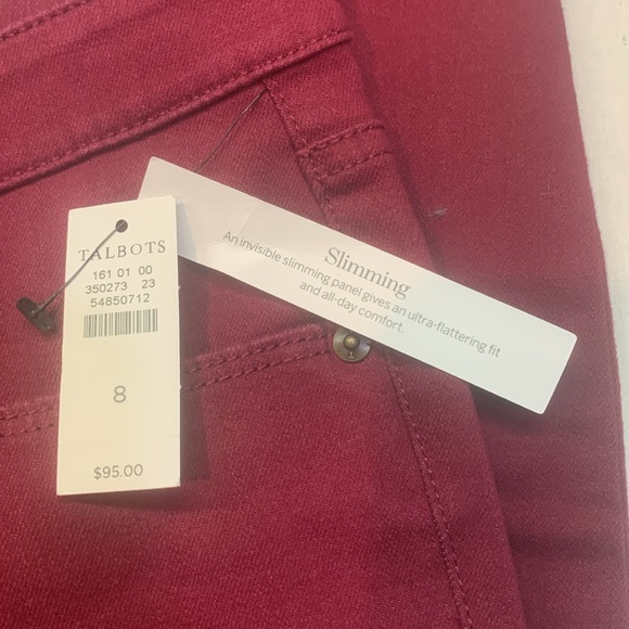 Talbots- High waist, skinny leg, ankle length jeggings in magenta. Size 8. NWT - Picture 6 of 7